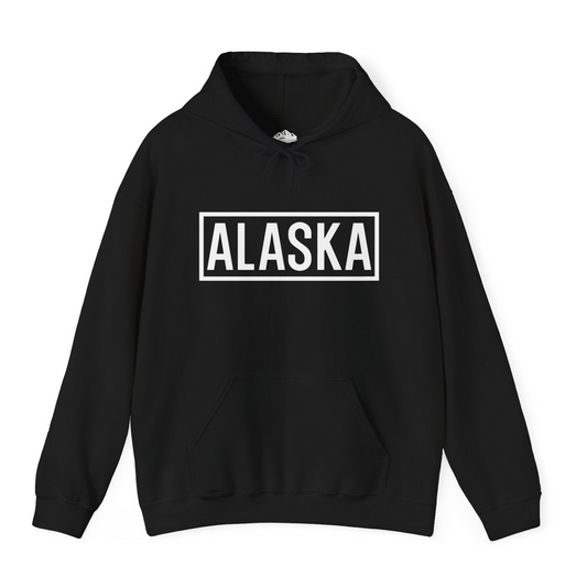 Alaska Bold Text Minimalist Monochrome Graphic Shirt for Travelers — Hoodie Hoodie – Alaska Cruise Shirts