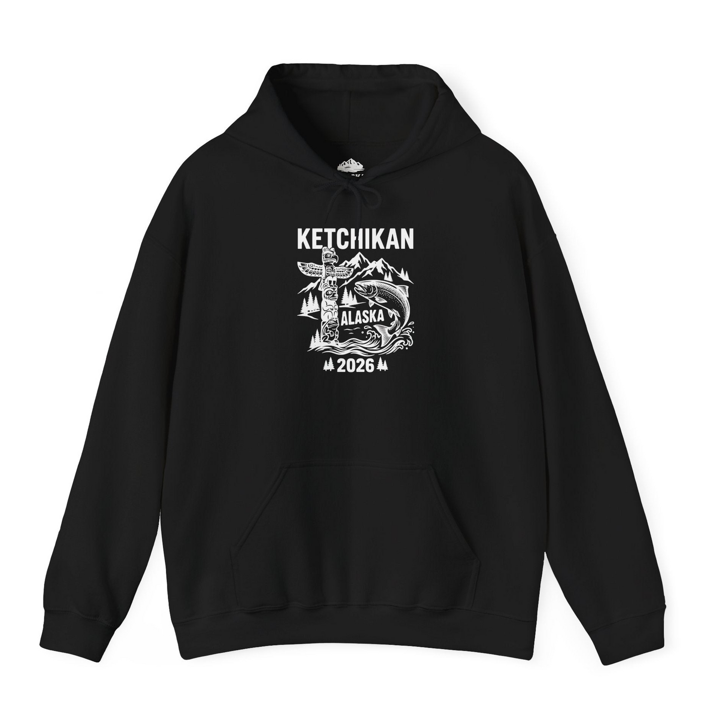 Ketchikan Alaska 2026 Totem Pole and Salmon Souvenir Shirt — Hoodie Hoodie – Alaska Cruise Shirts