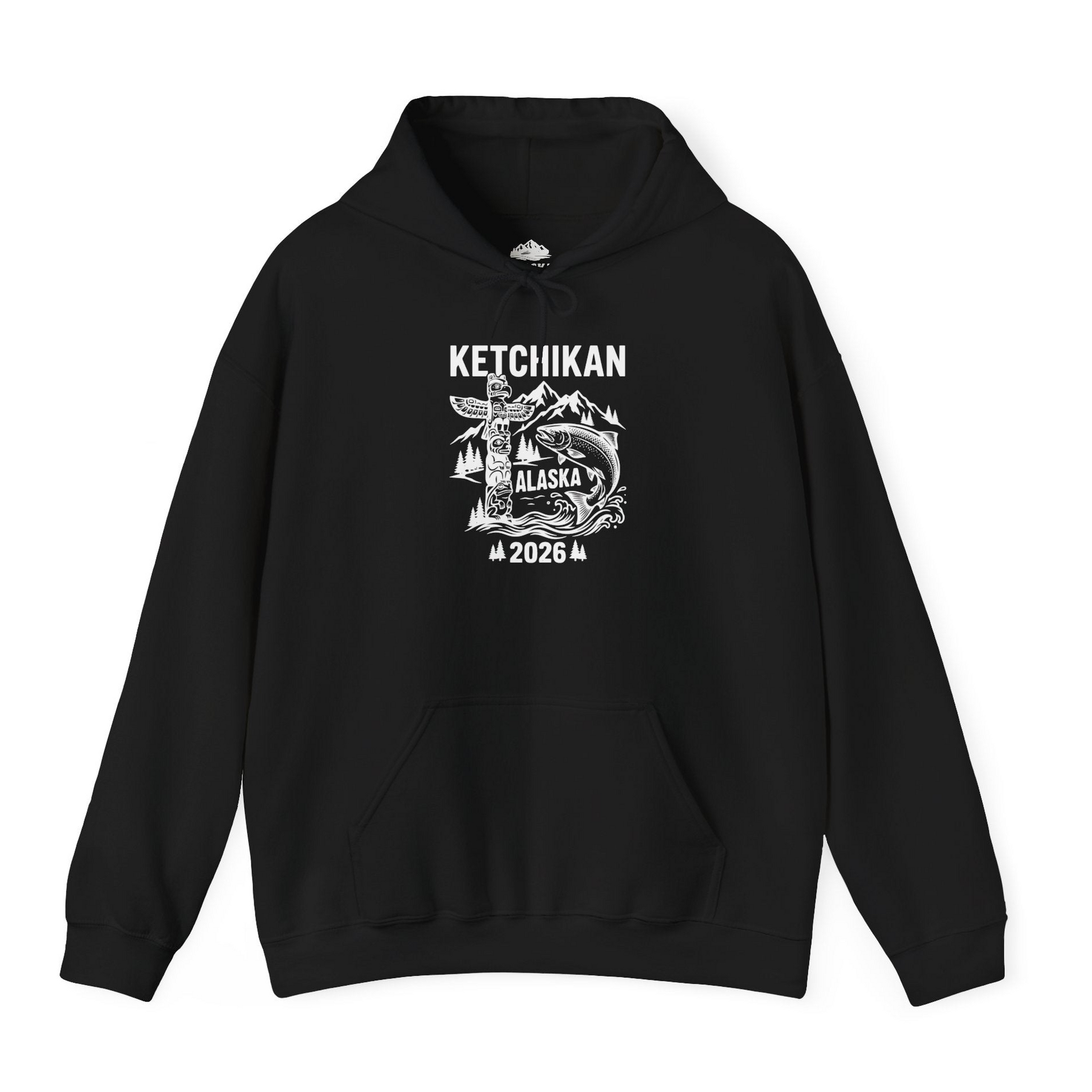 Ketchikan Alaska 2026 Totem Pole and Salmon Souvenir Shirt — Hoodie Hoodie – Alaska Cruise Shirts