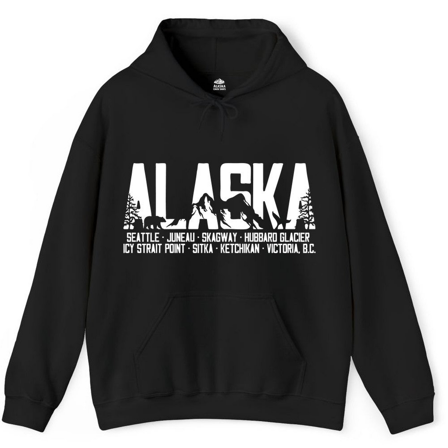 Alaska Cruise Silhouette Wildlife Destinations Shirt Seattle Juneau — Hoodie Hoodie – Alaska Cruise Shirts