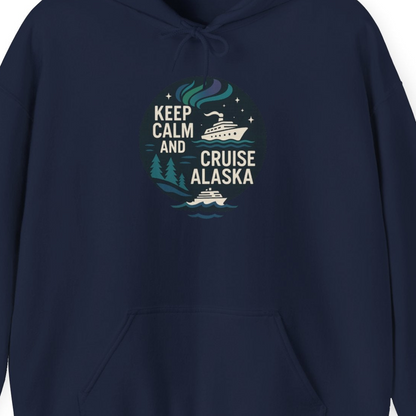 Keep Calm Cruise Alaska Shirt Hoodie – Alaska Cruise Shirts Close Up