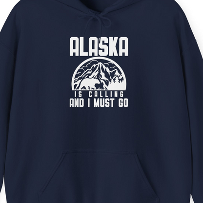 Alaska Is Calling Shirt Hoodie – Alaska Cruise Shirts Close Up