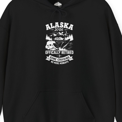 Alaska 2026 Officially Retired Gone Cruising T-Shirt for Travelers — Hoodie Hoodie – Alaska Cruise Shirts Close Up