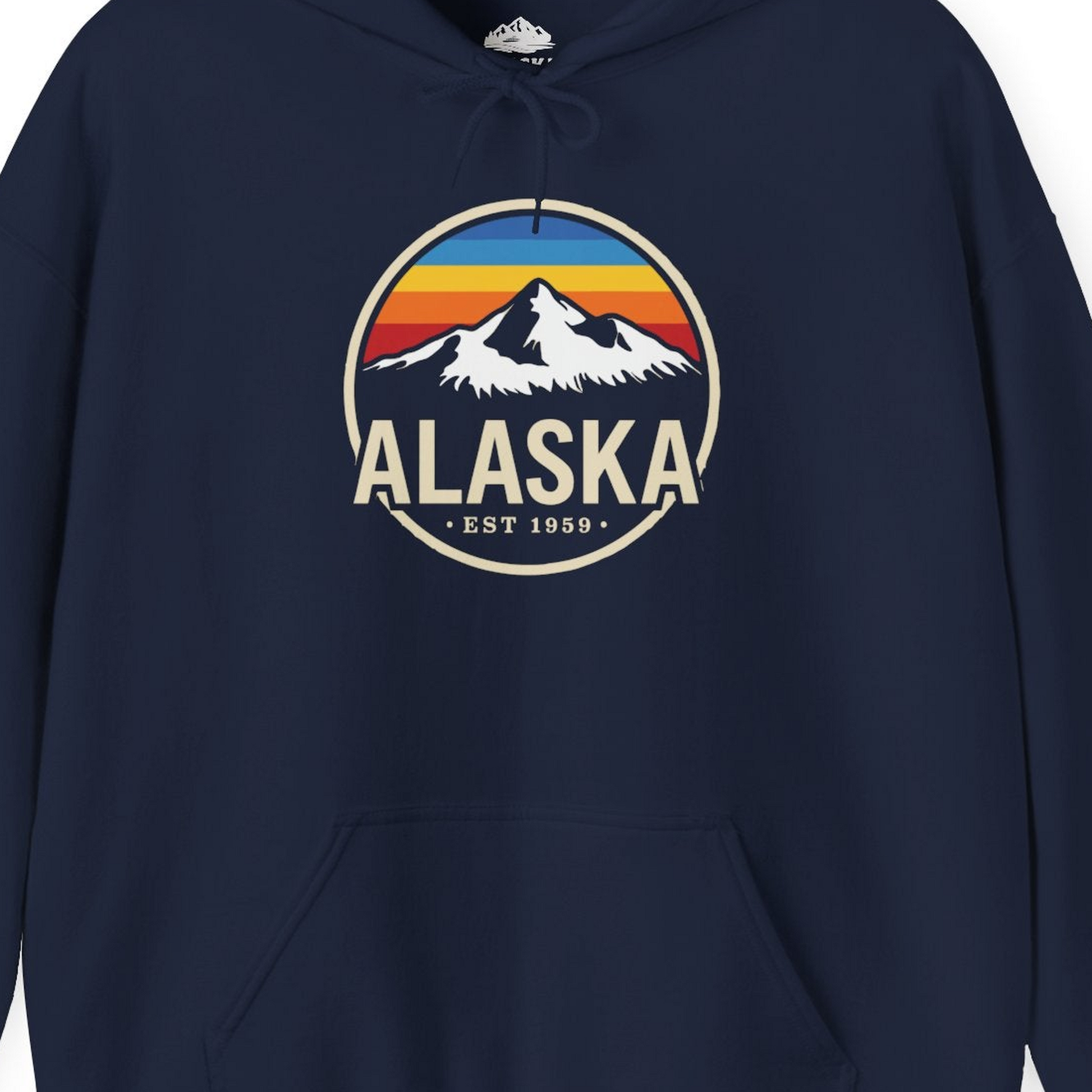 Alaska Vintage Mountain Sunset hoodie Hoodie – Alaska Cruise Shirts Close Up