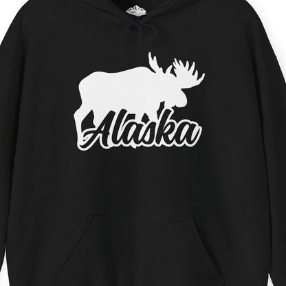 Alaska Moose Wildlife Silhouette Shirt Hoodie – Alaska Cruise Shirts Close Up