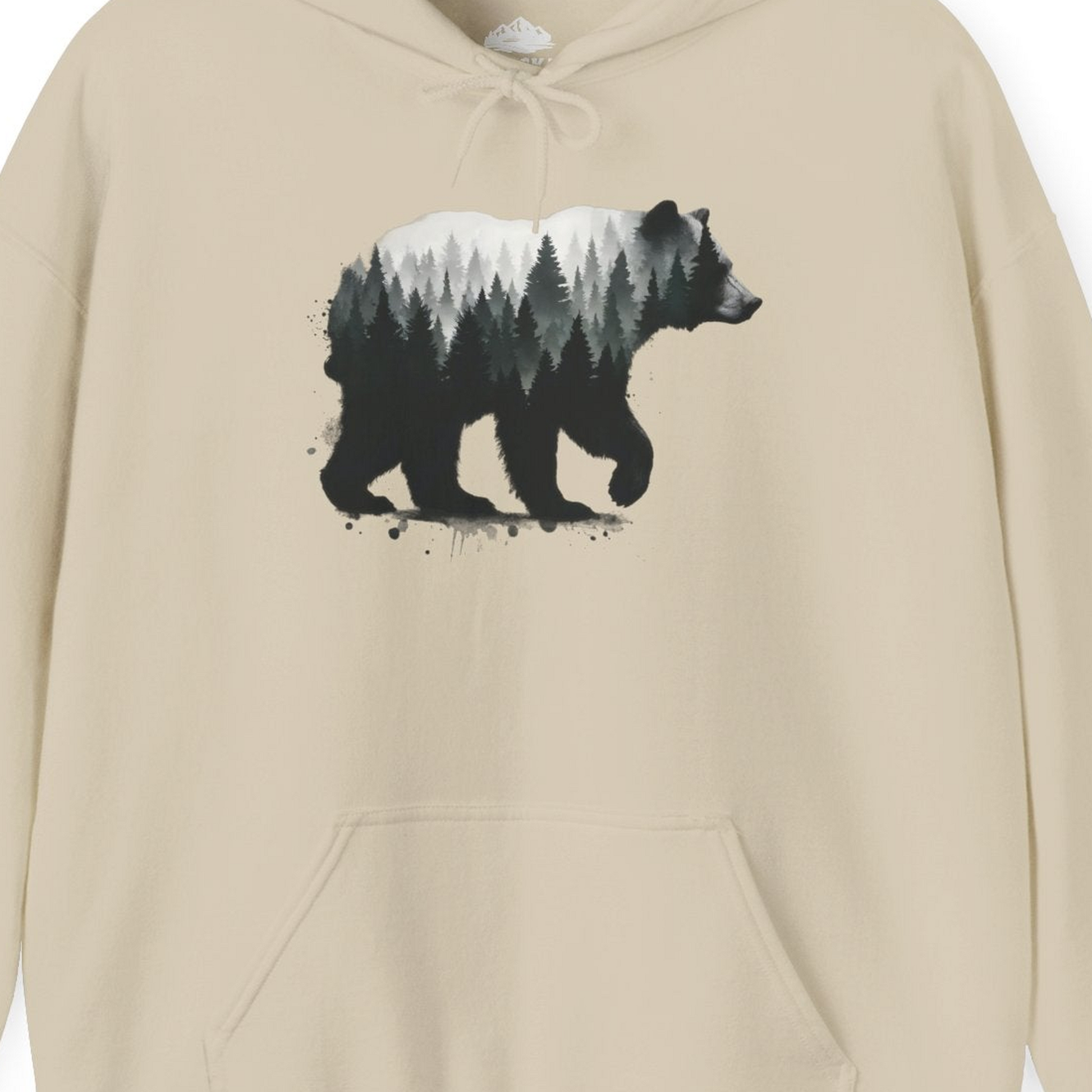 Bear Silhouette Forest Double Exposure Shirt Hoodie – Alaska Cruise Shirts Close Up