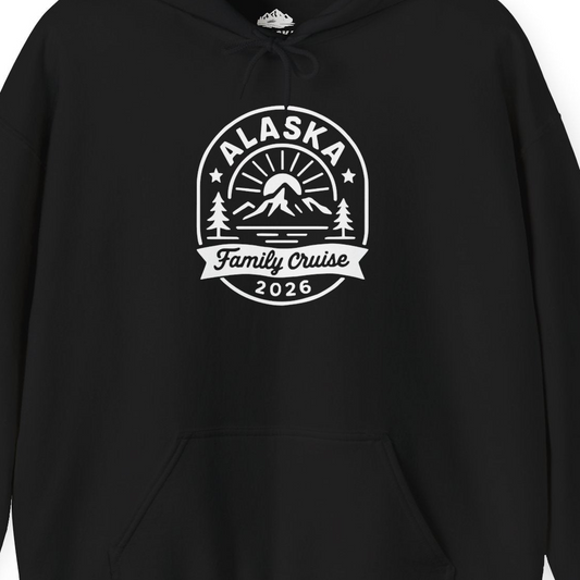 Alaska Family Cruise 2026 Mountain Nature Adventure Shirt — Hoodie Hoodie – Alaska Cruise Shirts Close Up