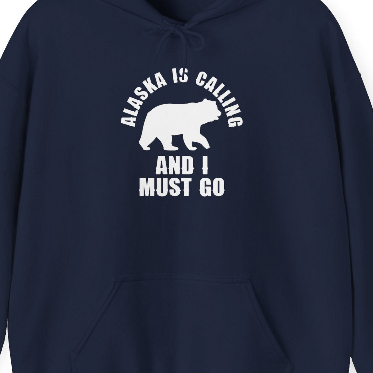 Alaska Is Calling Bear Silhouette Adventure Shirt Hoodie – Alaska Cruise Shirts Close Up