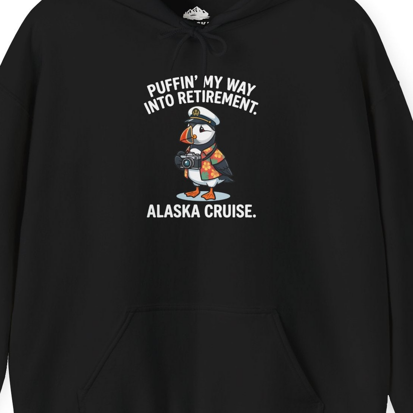 Puffin Cartoon Retirement Alaska Cruise Shirt Hoodie – Alaska Cruise Shirts Close Up
