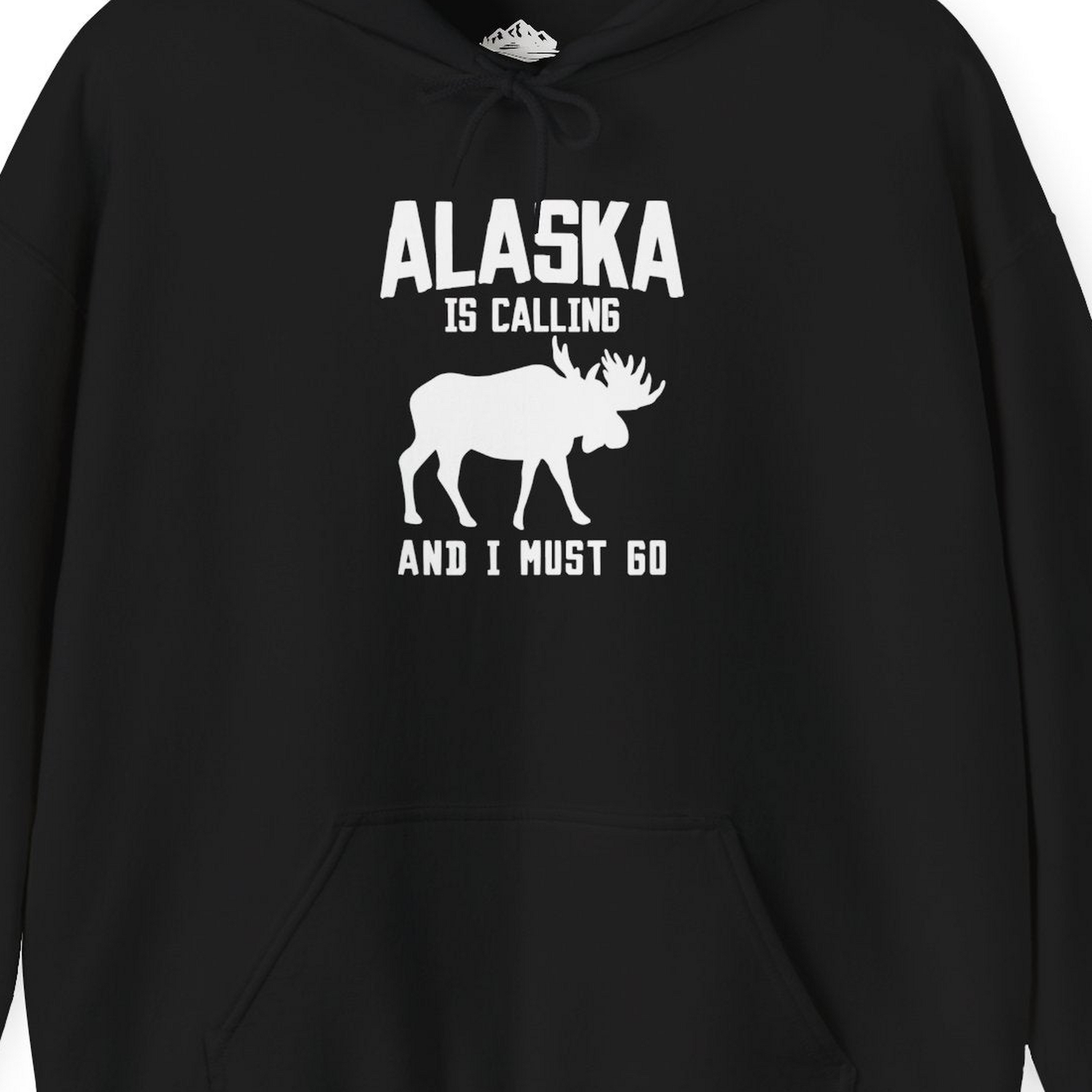 Alaska Is Calling Moose Silhouette Shirt Hoodie – Alaska Cruise Shirts Close Up