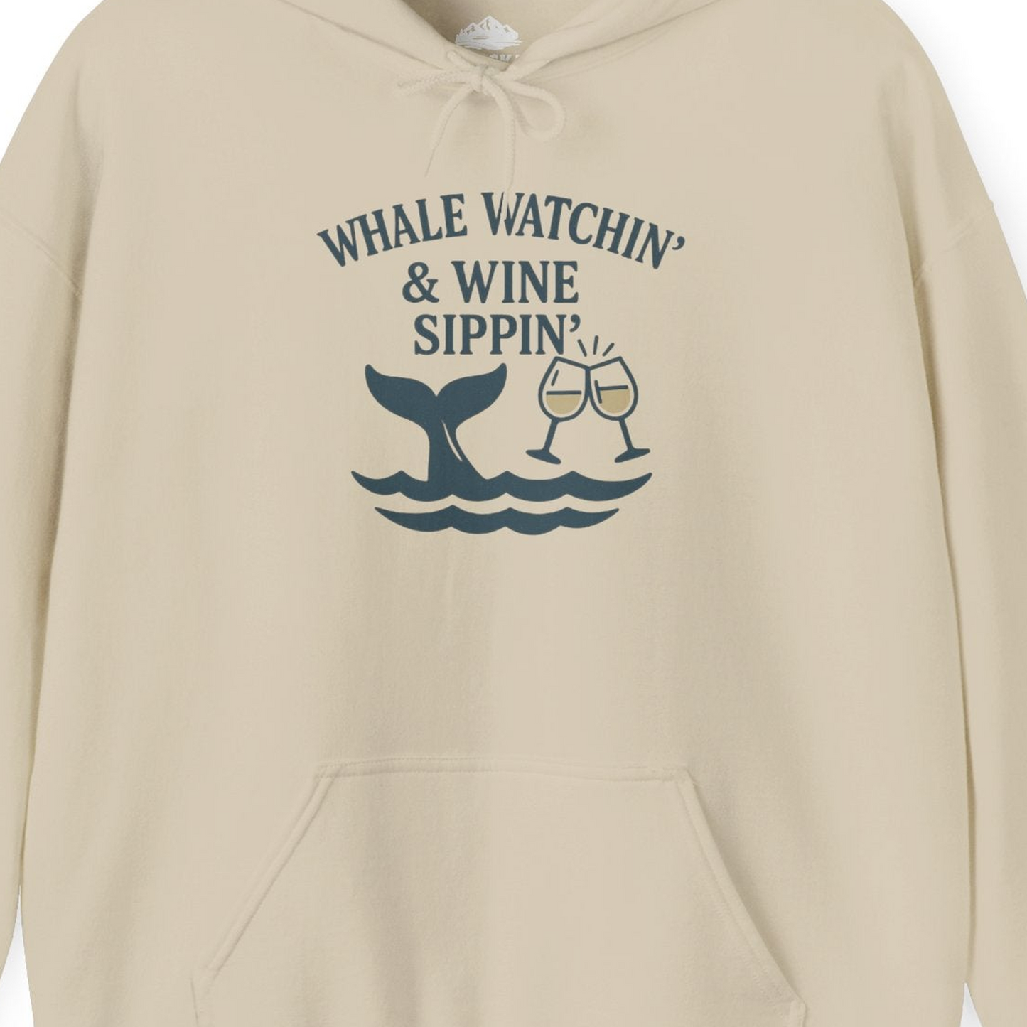 Whale Watching and Wine Sippin Shirt Hoodie – Alaska Cruise Shirts Close Up