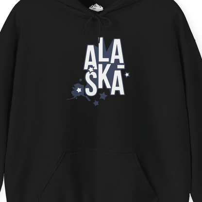 Alaska Stars Bold Typography Shirt Hoodie – Alaska Cruise Shirts Close Up