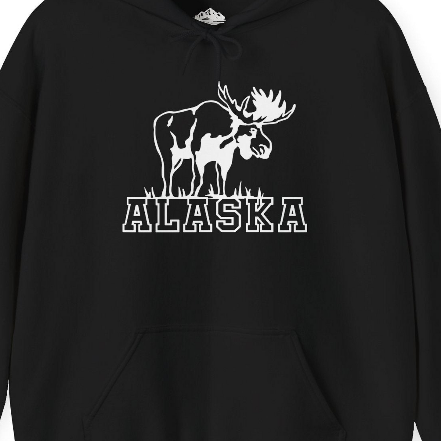 Alaska Moose Silhouette Shirt Hoodie – Alaska Cruise Shirts Close Up