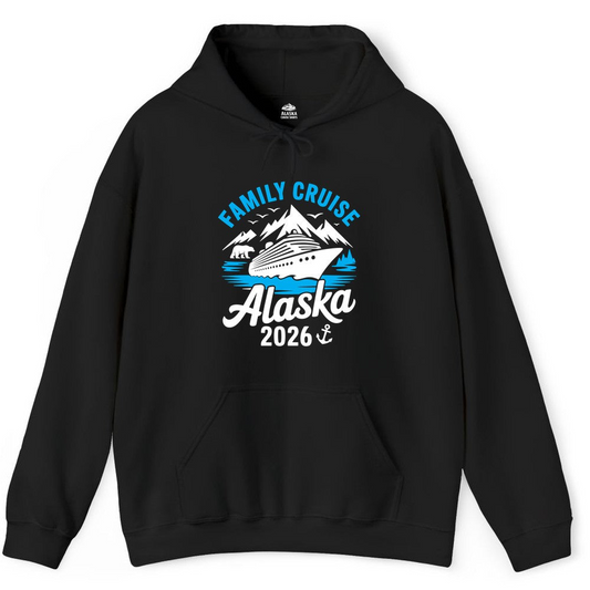 Alaska Family Cruise Shirt 2026 Mountains Wildlife Adventure Tee — Hoodie Hoodie – Alaska Cruise Shirts Close Up