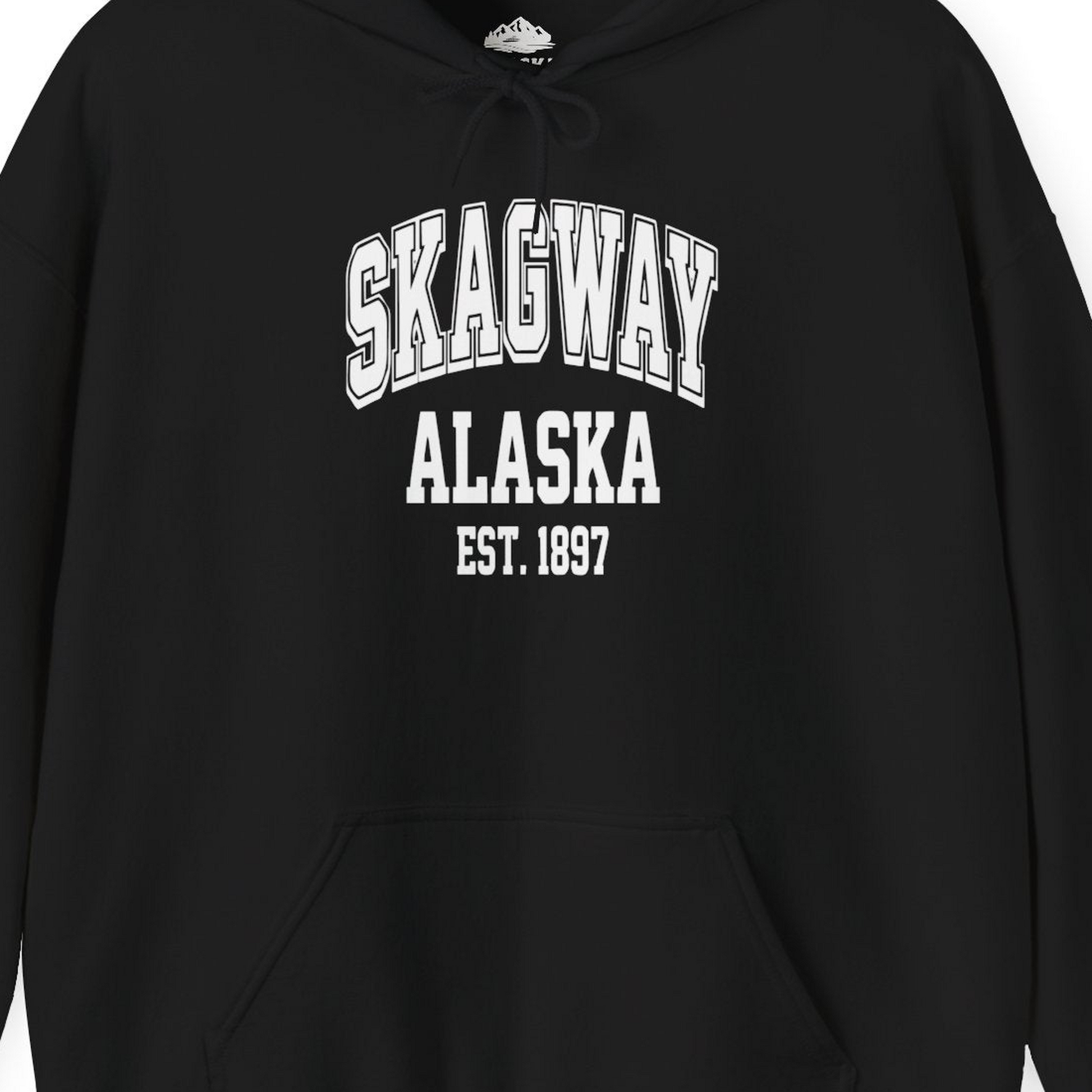 Skagway Alaska Est 1897 Vintage Collegiate Souvenir Shirt — Hoodie Hoodie – Alaska Cruise Shirts Close Up