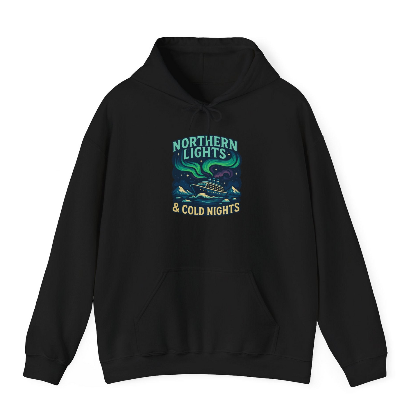 Northern Lights Alaska Cruise Ship Night Adventure Travel Shirt — Hoodie Hoodie – Black – Alaska Cruise Shirts