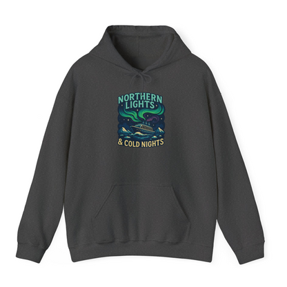 Northern Lights Alaska Cruise Ship Night Adventure Travel Shirt — Hoodie Hoodie – Dark Heather – Alaska Cruise Shirts