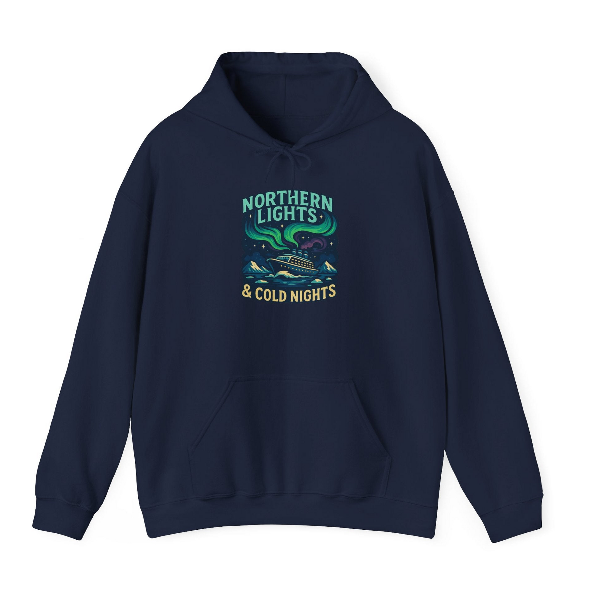 Northern Lights Alaska Cruise Ship Night Adventure Travel Shirt — Hoodie Hoodie – Navy – Alaska Cruise Shirts