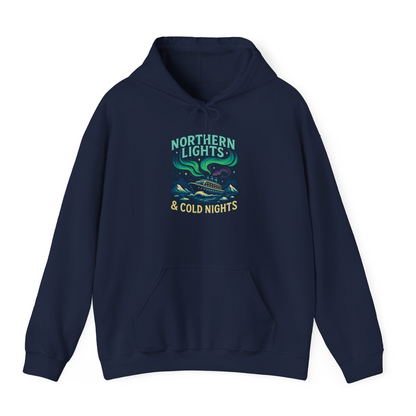 Northern Lights Alaska Cruise Ship Night Adventure Travel Shirt — Hoodie Hoodie – Navy – Alaska Cruise Shirts