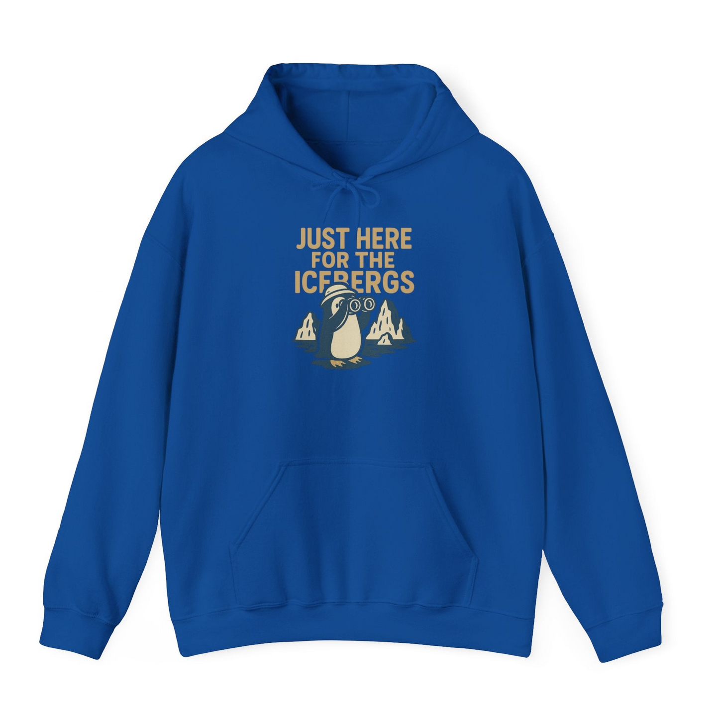 Just Here For The Icebergs Penguin Shirt Hoodie – Royal – Alaska Cruise Shirts