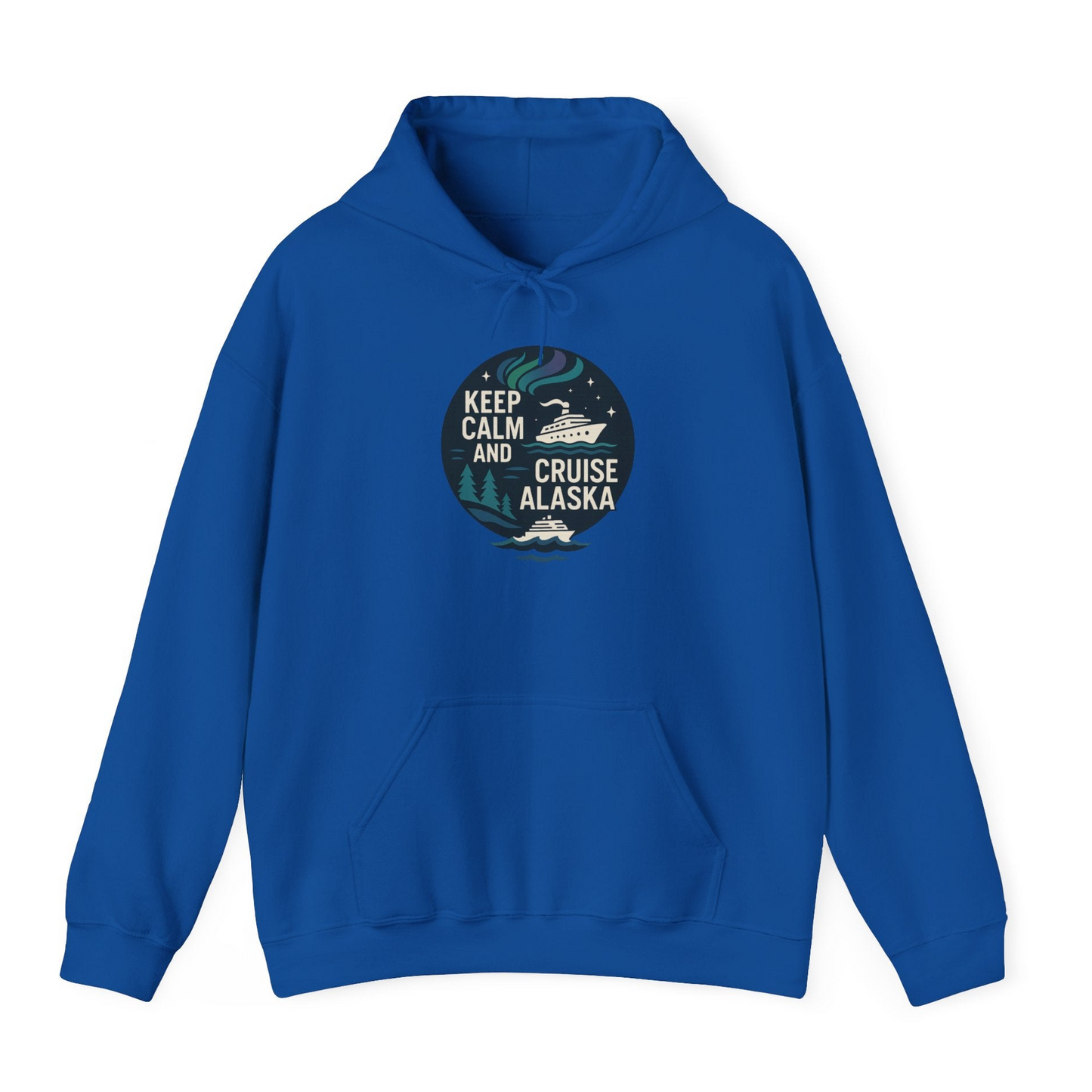 Keep Calm Cruise Alaska Shirt Hoodie – Royal – Alaska Cruise Shirts