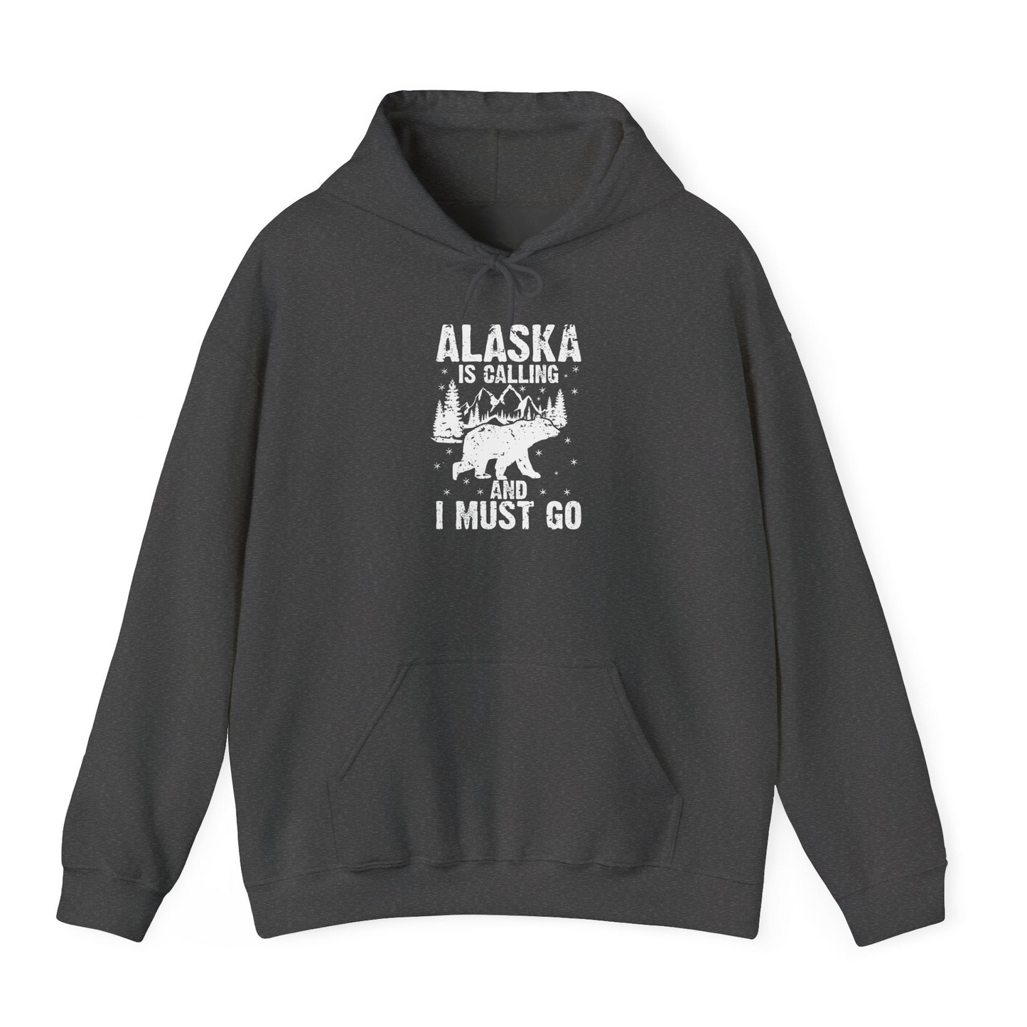 Alaska Is Calling Bear Mountain Wilderness Adventure Vintage Shirt — Hoodie Hoodie – Dark Heather – Alaska Cruise Shirts