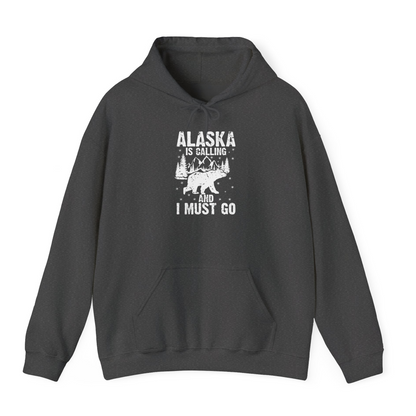 Alaska Is Calling Bear Mountain Wilderness Adventure Vintage Shirt — Hoodie Hoodie – Dark Heather – Alaska Cruise Shirts