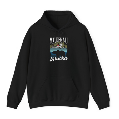 Mt Denali Alaska Bear Wilderness Shirt Hoodie – Black – Alaska Cruise Shirts
