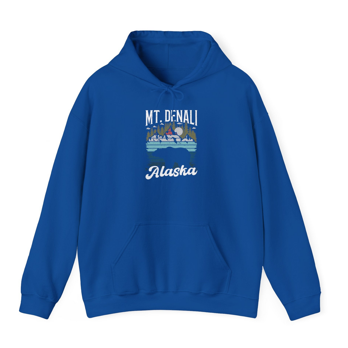 Mt Denali Alaska Bear Wilderness Shirt Hoodie – Royal – Alaska Cruise Shirts
