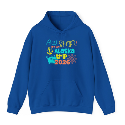 Alaska Trip 2026 Shirt Fun Nautical Cruise Family Group Matching Tee — Hoodie Hoodie – Royal – Alaska Cruise Shirts