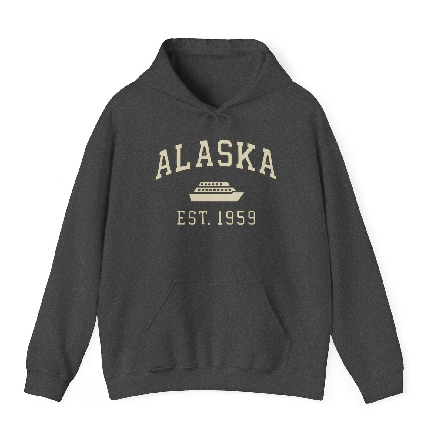 Alaska Cruise Shirt Hoodie – Dark Heather – Alaska Cruise Shirts