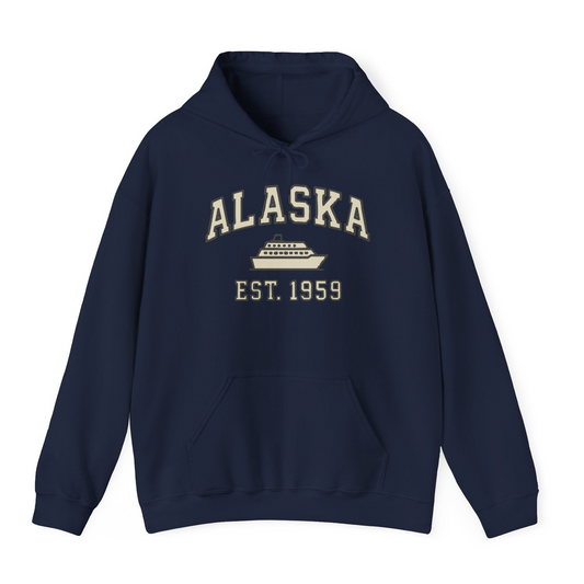 Alaska Cruise Shirt Hoodie – Navy – Alaska Cruise Shirts