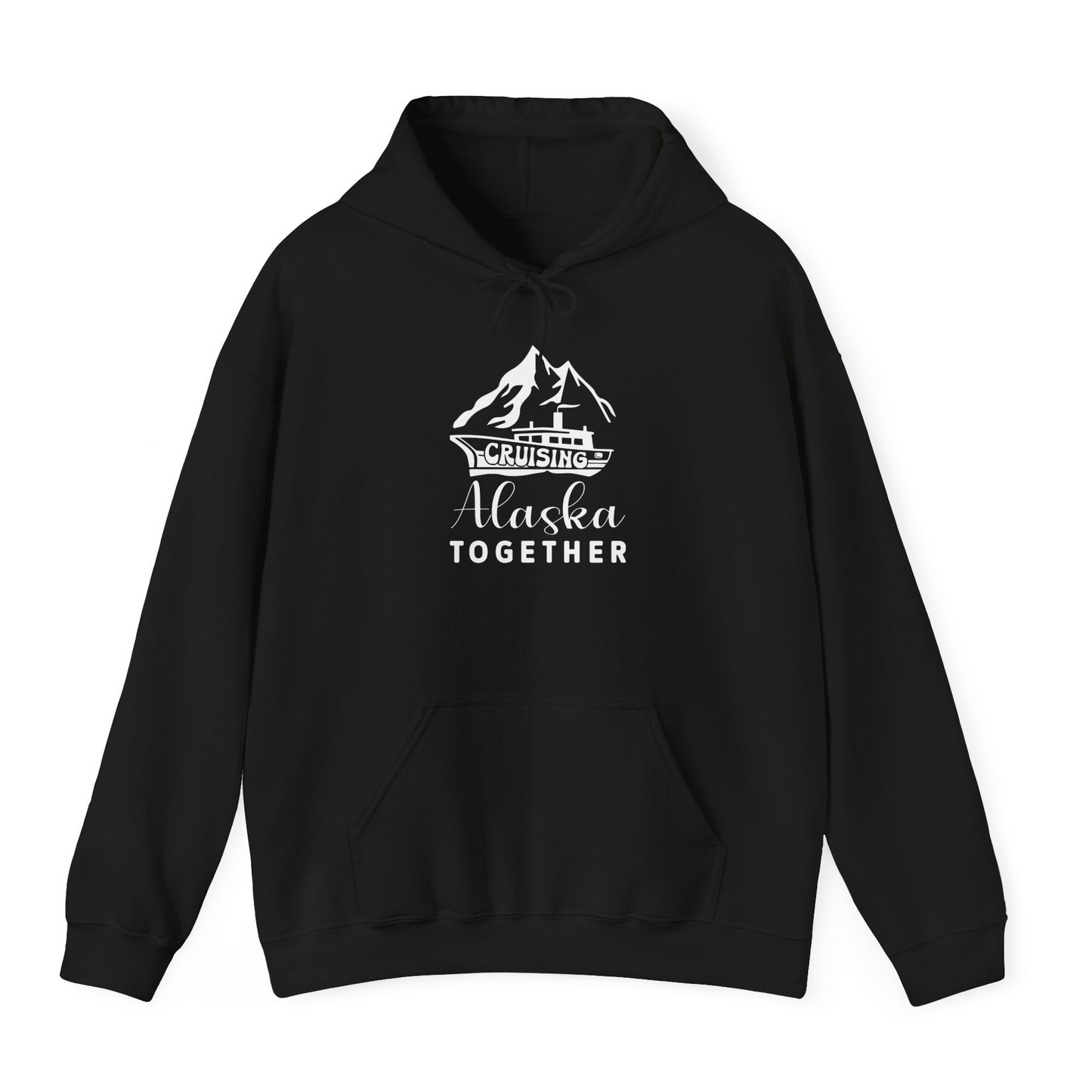 Cruising Alaska Together Mountains and Ship Family Cruise Shirt — Hoodie Hoodie – Black – Alaska Cruise Shirts
