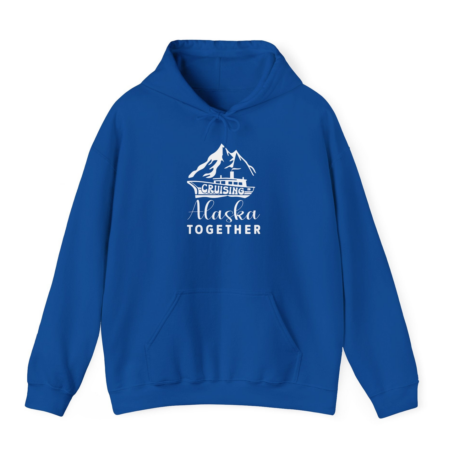 Cruising Alaska Together Mountains and Ship Family Cruise Shirt — Hoodie Hoodie – Royal – Alaska Cruise Shirts