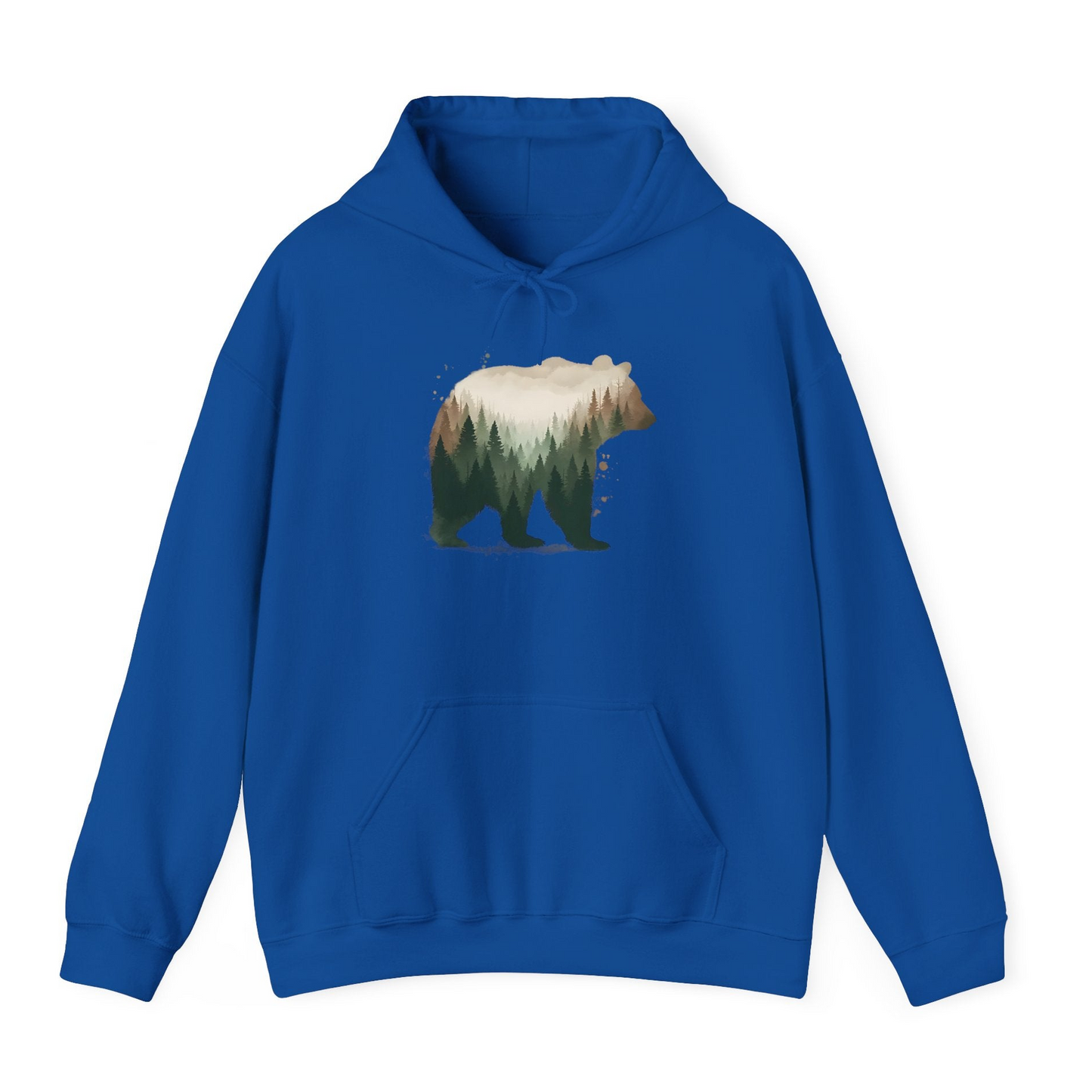 Double Exposure Bear Forest Shirt Hoodie – Royal – Alaska Cruise Shirts