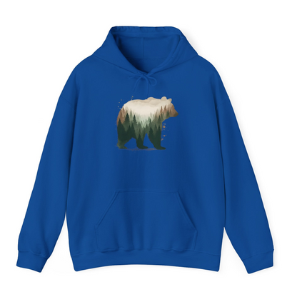Double Exposure Bear Forest Shirt Hoodie – Royal – Alaska Cruise Shirts