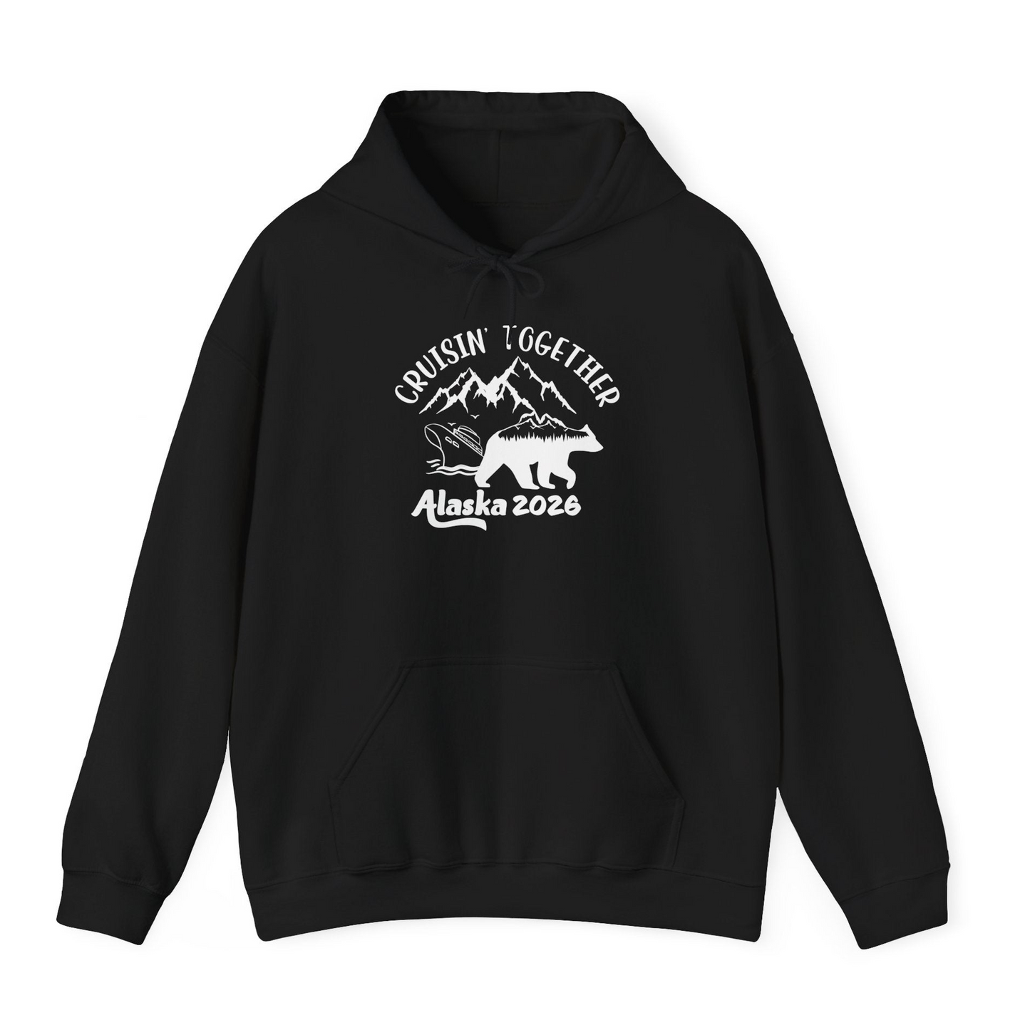 Cruisin Together Alaska 2026 Bear Mountain Group Cruise Shirt — Hoodie Hoodie – Black – Alaska Cruise Shirts