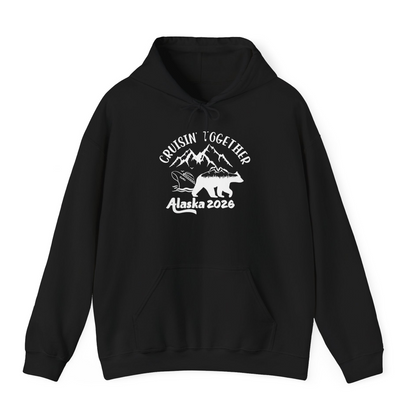 Cruisin Together Alaska 2026 Bear Mountain Group Cruise Shirt — Hoodie Hoodie – Black – Alaska Cruise Shirts