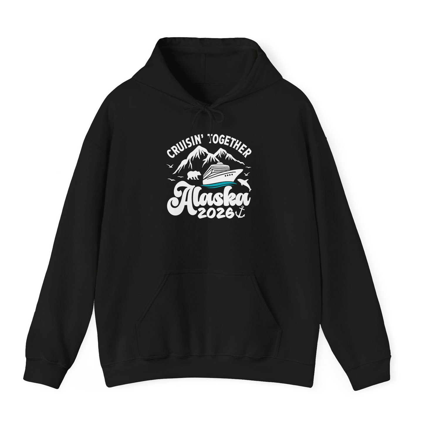 Alaska Cruise Adventure Shirt Hoodie – Black – Alaska Cruise Shirts
