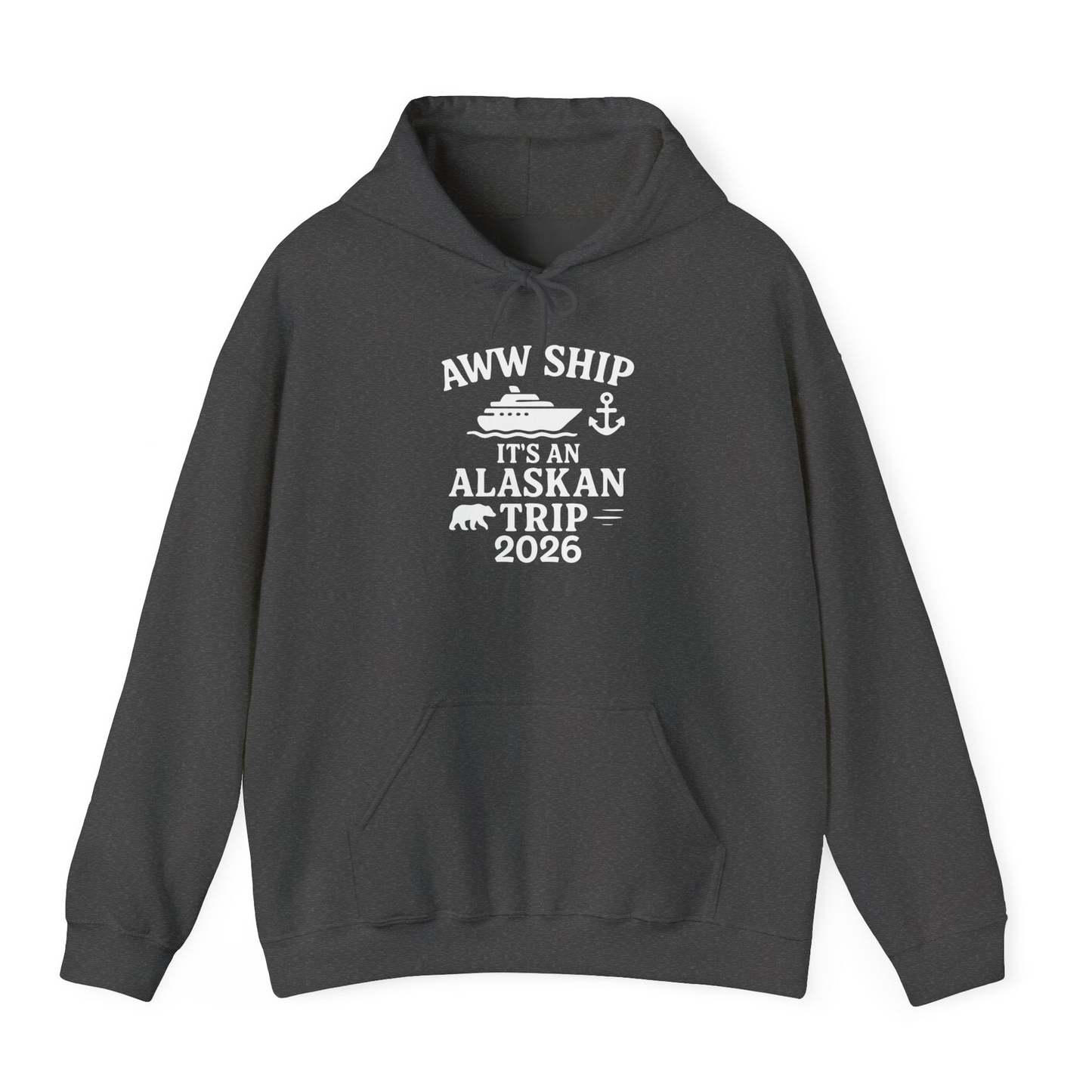 Alaska Cruise Shirt Hoodie – Dark Heather – Alaska Cruise Shirts