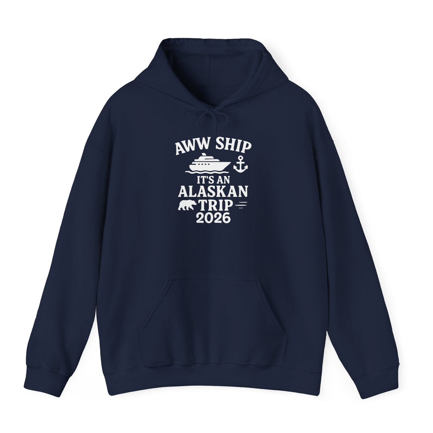 Alaska Cruise Shirt Hoodie – Navy – Alaska Cruise Shirts
