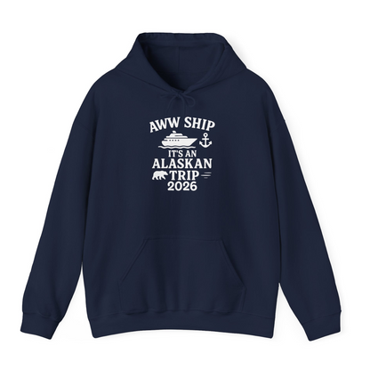 Alaska Cruise Shirt Hoodie – Navy – Alaska Cruise Shirts
