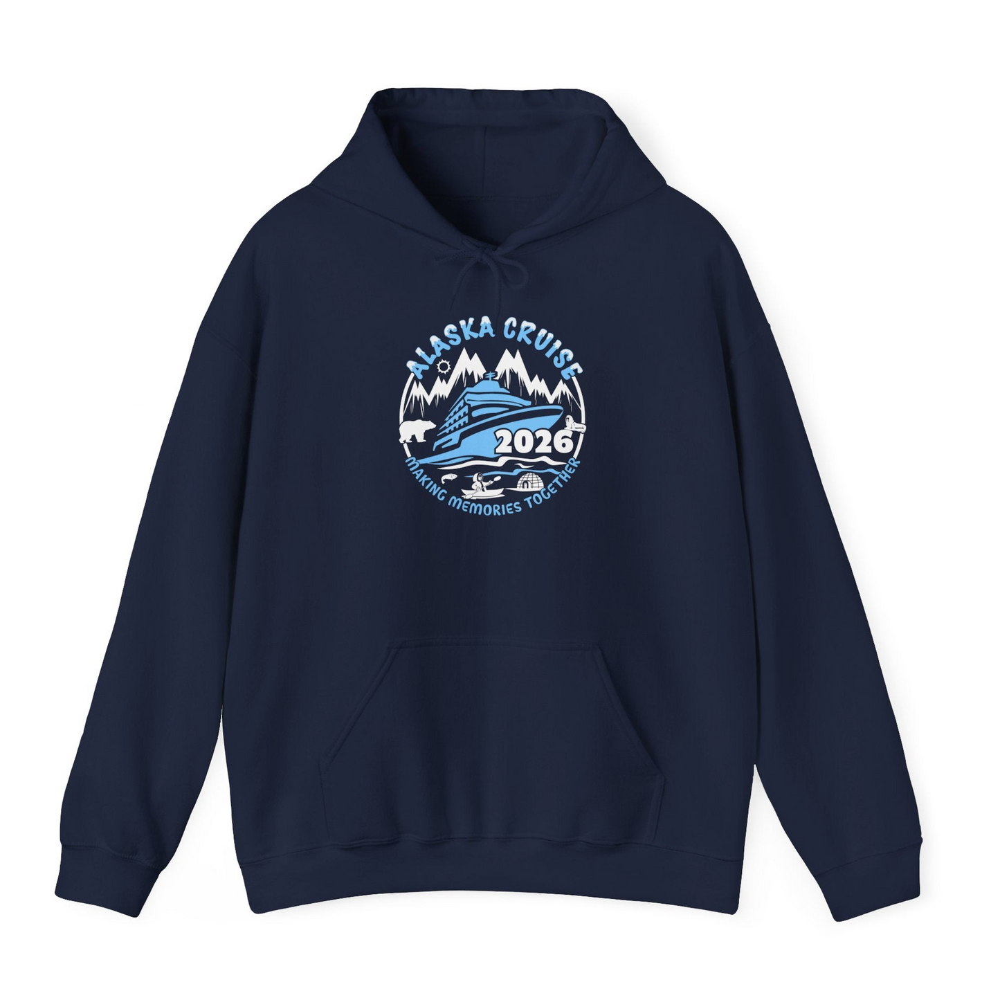 Alaska Cruise 2026 Shirt Hoodie – Navy – Alaska Cruise Shirts