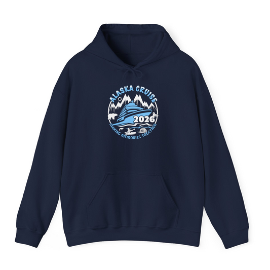 Alaska Cruise 2026 Shirt Hoodie – Navy – Alaska Cruise Shirts