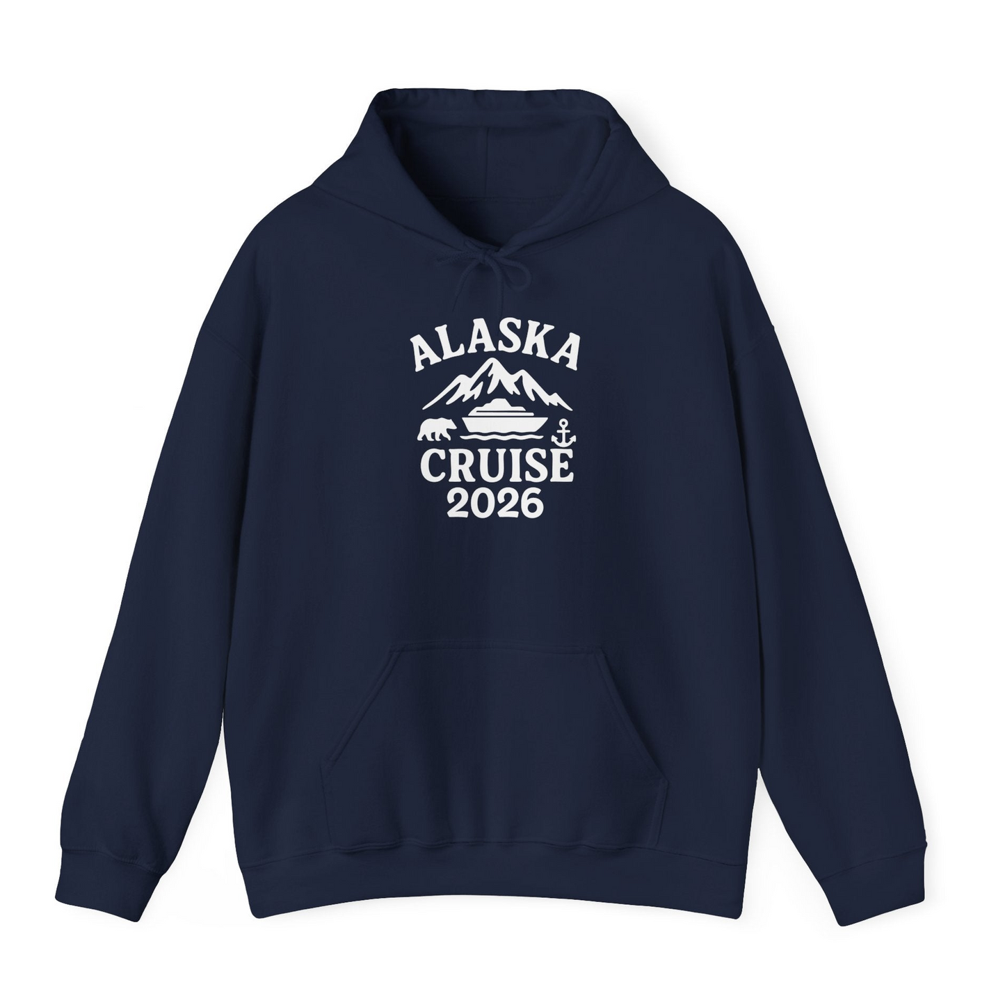 Alaska Cruise 2026 Shirt Hoodie – Navy – Alaska Cruise Shirts