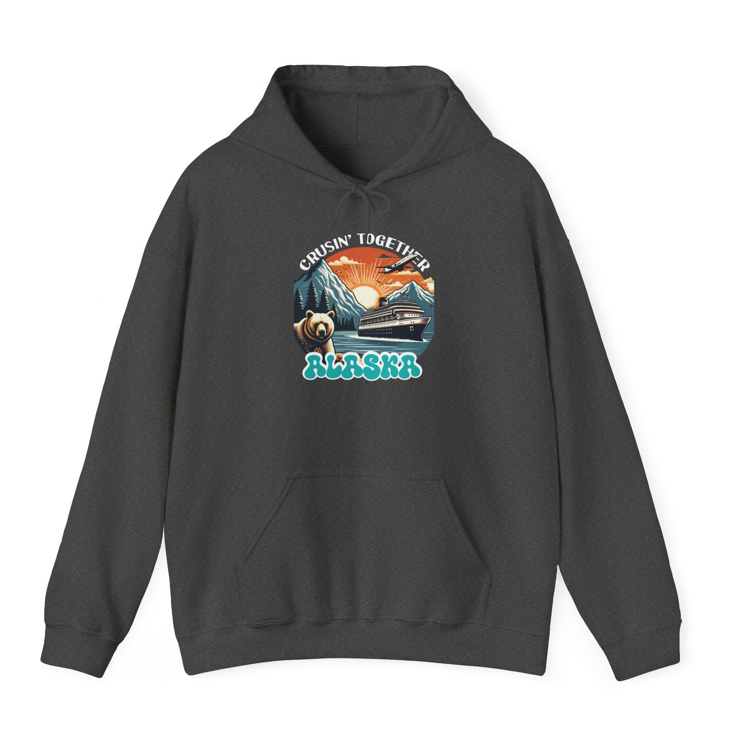 Alaska Cruise Shirt Hoodie – Dark Heather – Alaska Cruise Shirts