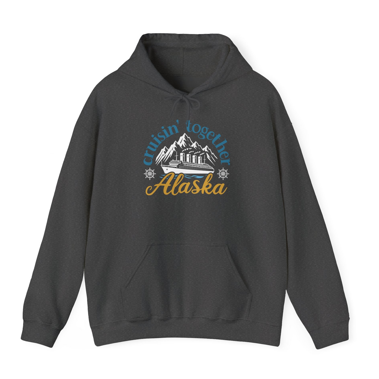 Alaska Cruise Adventure Shirt Hoodie – Dark Heather – Alaska Cruise Shirts