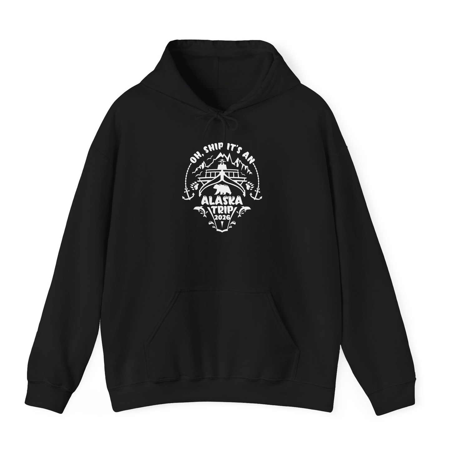 Oh Ship It’s an Alaska Trip 2026 Cruise and Wildlife Shirt — Hoodie Hoodie – Black – Alaska Cruise Shirts