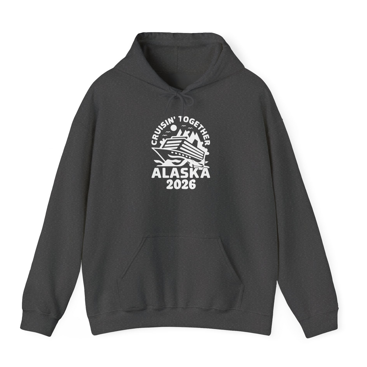 Cruisin Together Alaska Cruise Shirt Hoodie – Dark Heather – Alaska Cruise Shirts