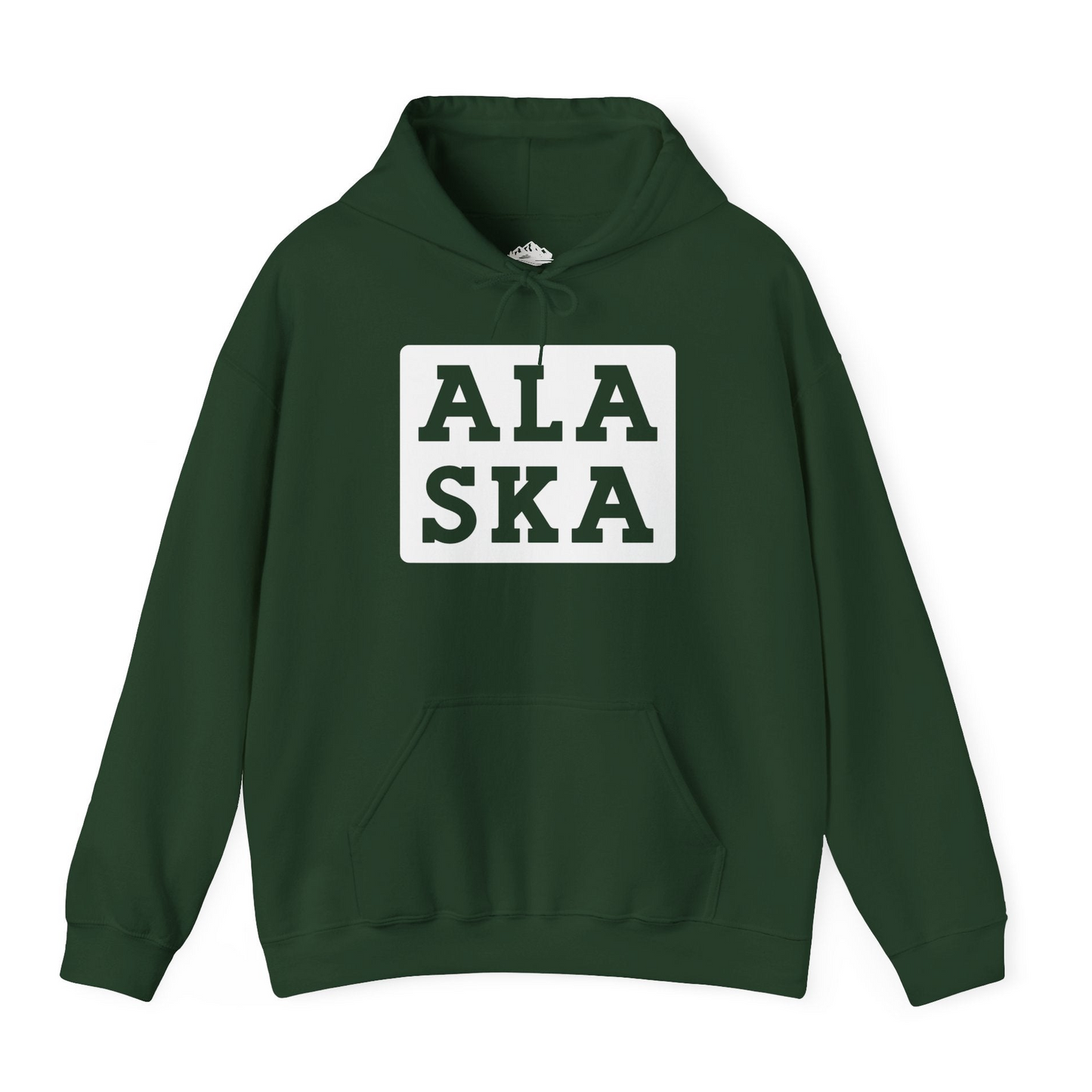 Bold Alaska Block Text Shirt Hoodie – Forest Green – Alaska Cruise Shirts
